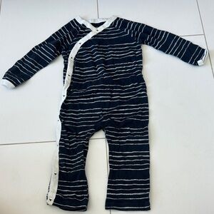 Burt's Bees Baby Navy and White Striped Onesie 6/9m